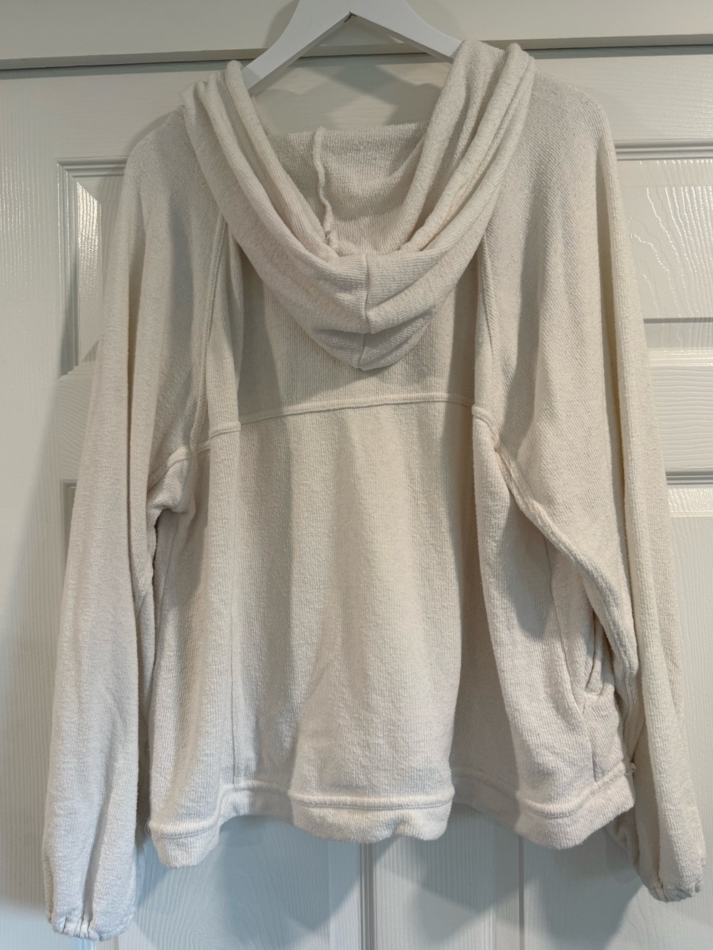 Free People Beach Terry Pullover Cream Hoodie - Picture 2 of 6